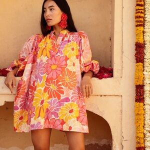 Naya Floral Sundress in Pink, Orange, and Red